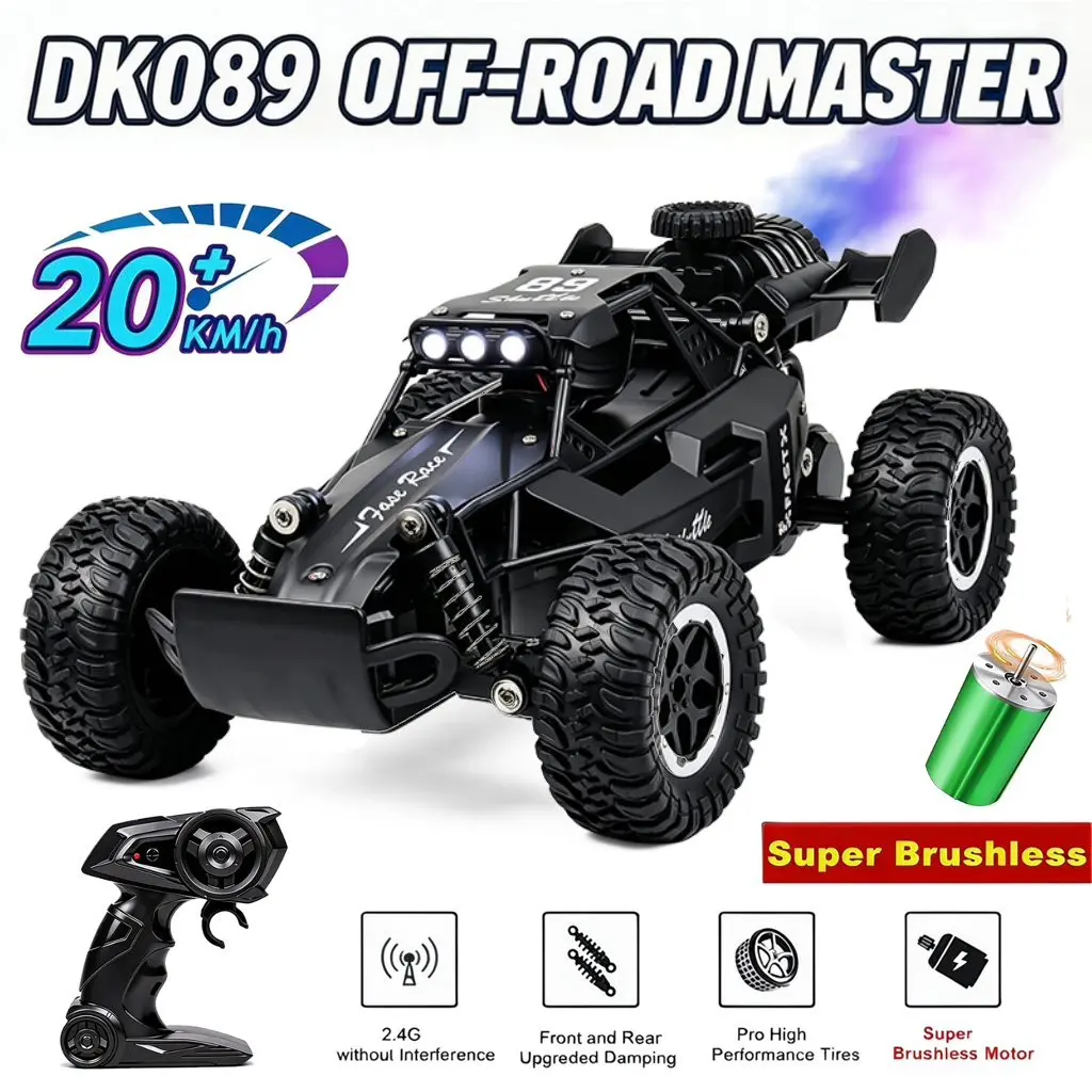 NEW 1:16 Scale Remote Control Monster Truck High Speeds 20KMH Off-Road RC Car with LED Lights for Adults Kids Durable Gift Ready