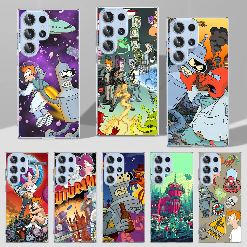 Cartoon Futurama Case for Samsung Galaxy S23 S22 S24 Ultra S20 S21 FE S10e S9 Plus S8 S10 Lite TPU Transparent Soft Phone Cover