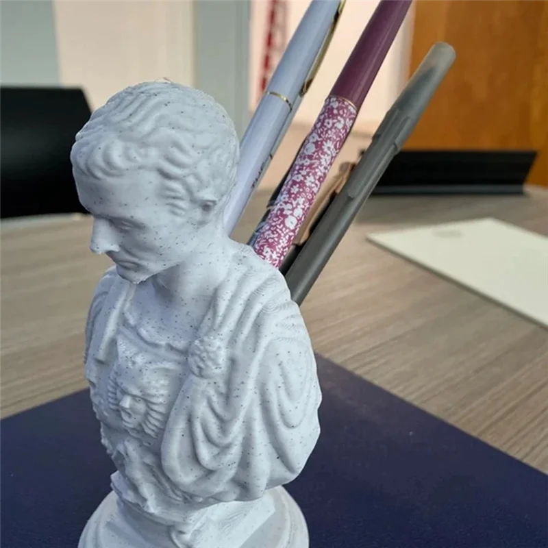 a41z-鉛筆ホルダー-オフィス装飾、デスクオーガナイザーとアクセサリー用のシーザーバスト像ペンホルダー