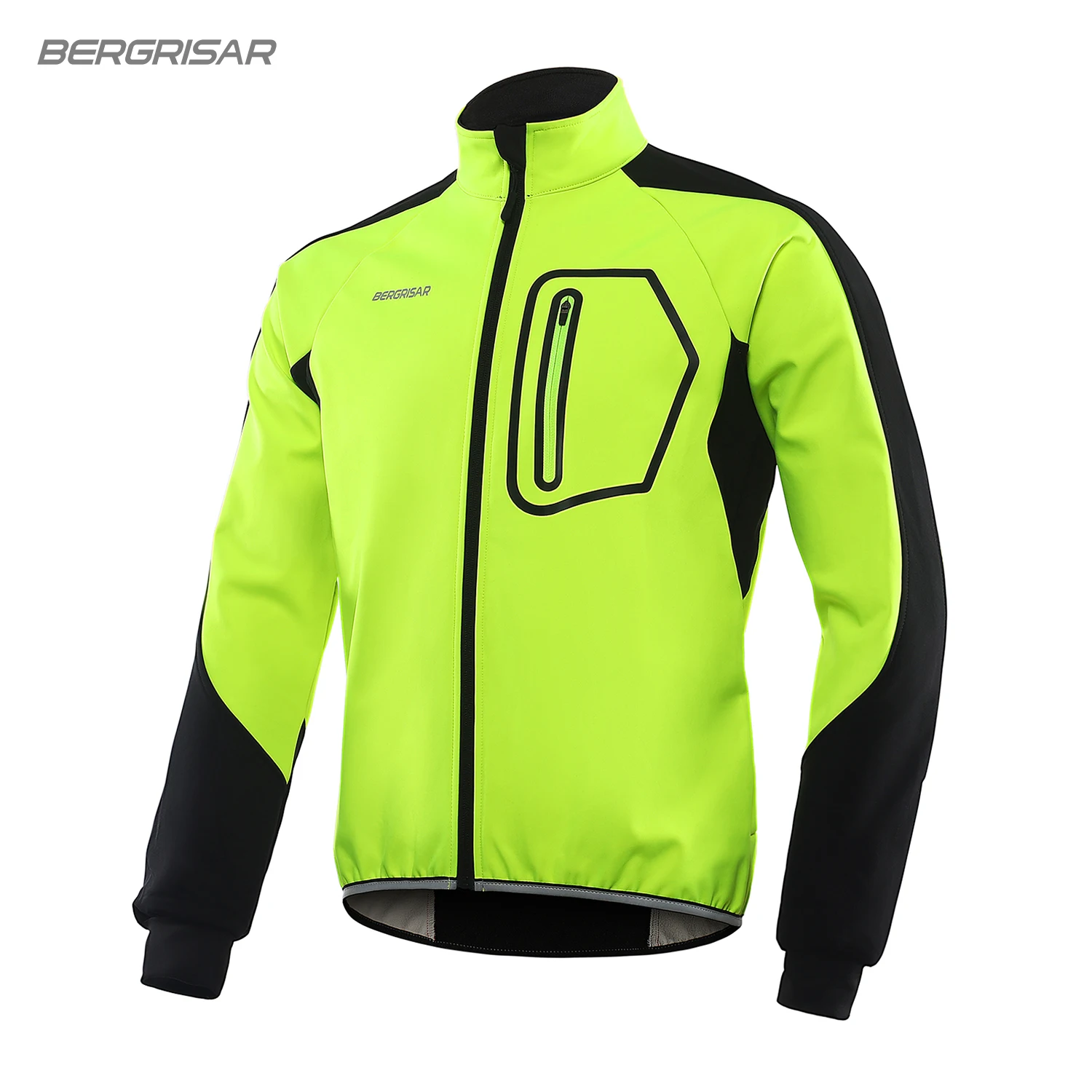 BERGRISAR Winter Men\'s Cycling Jacket Bicycle Softshell Fleece Thermal Motorcycle Windbreaker Raincoats Bike Outdoor Sport BG011