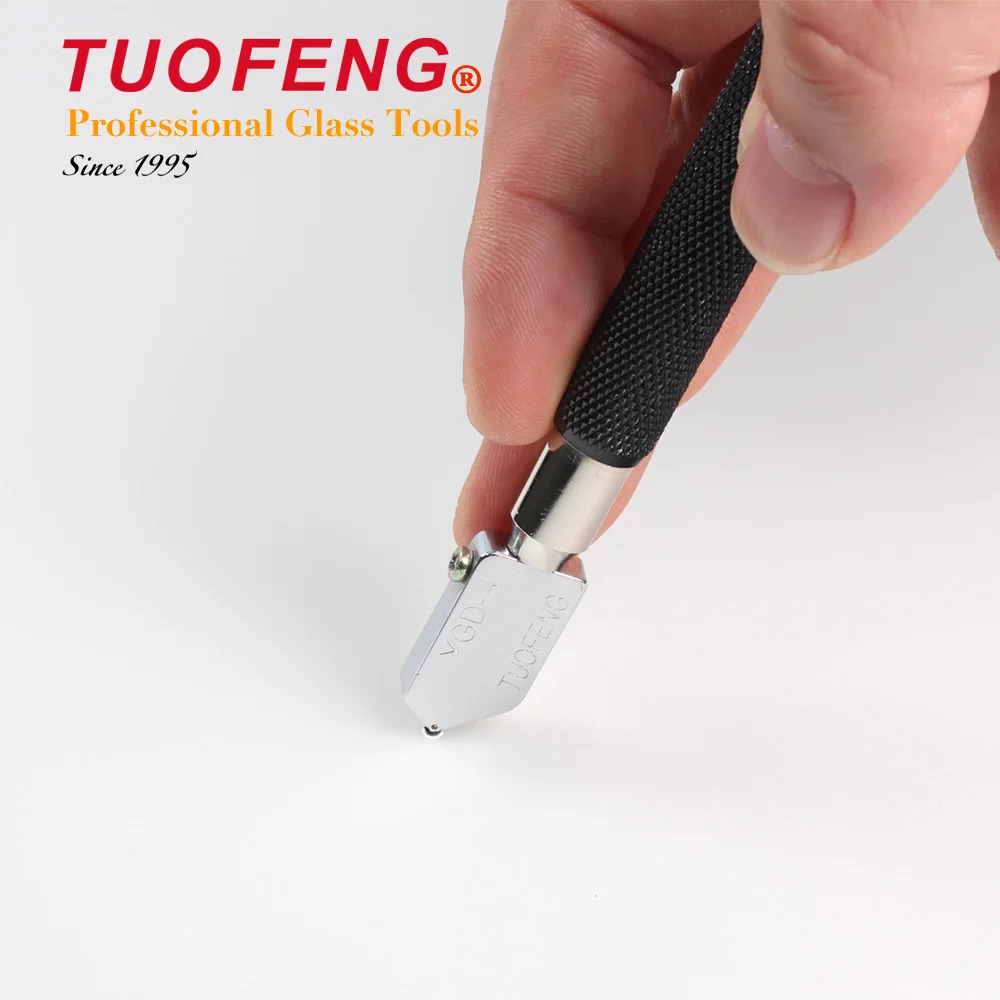 TUOFENG YGD-4 Pro Glass Cutter - Metal Handle, Oil-Feed System, 3-15mm Glass Cutting