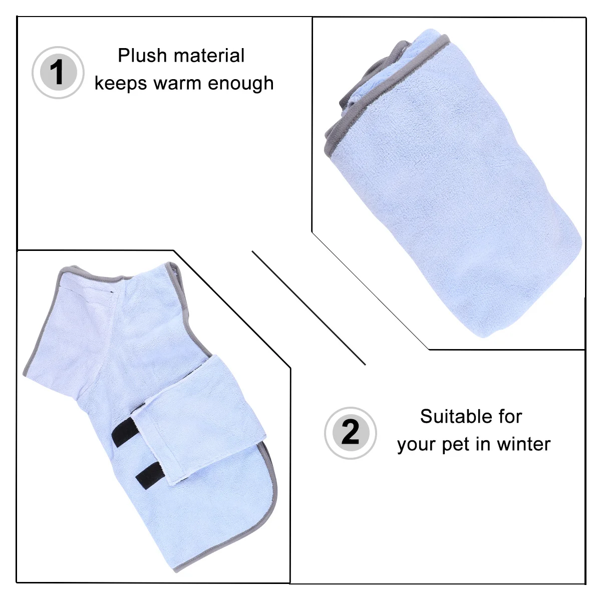 

Puppy Bathrobe Super Absorbent Thickened Pet Drying Robe for Dogs Quick Dry Warm After Bath Large Medium Small Sizes Multiple