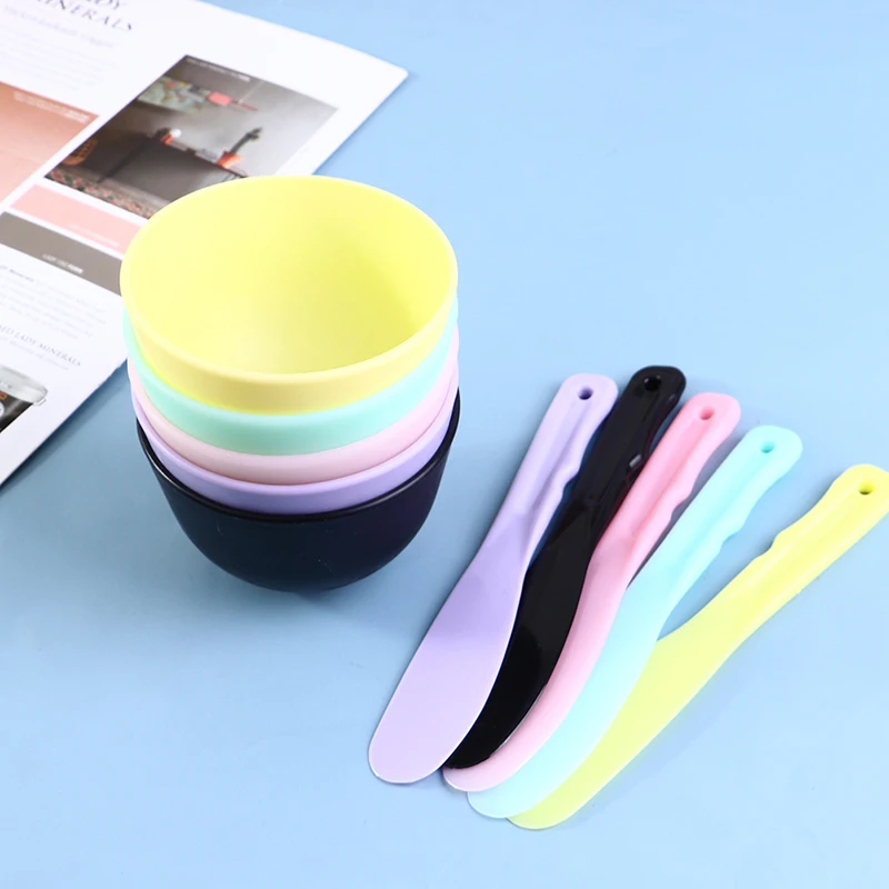 Colorful silicone mask bowl stick essential oil bowl facial skin care tool convenient cleaning long-lasting makeup portable