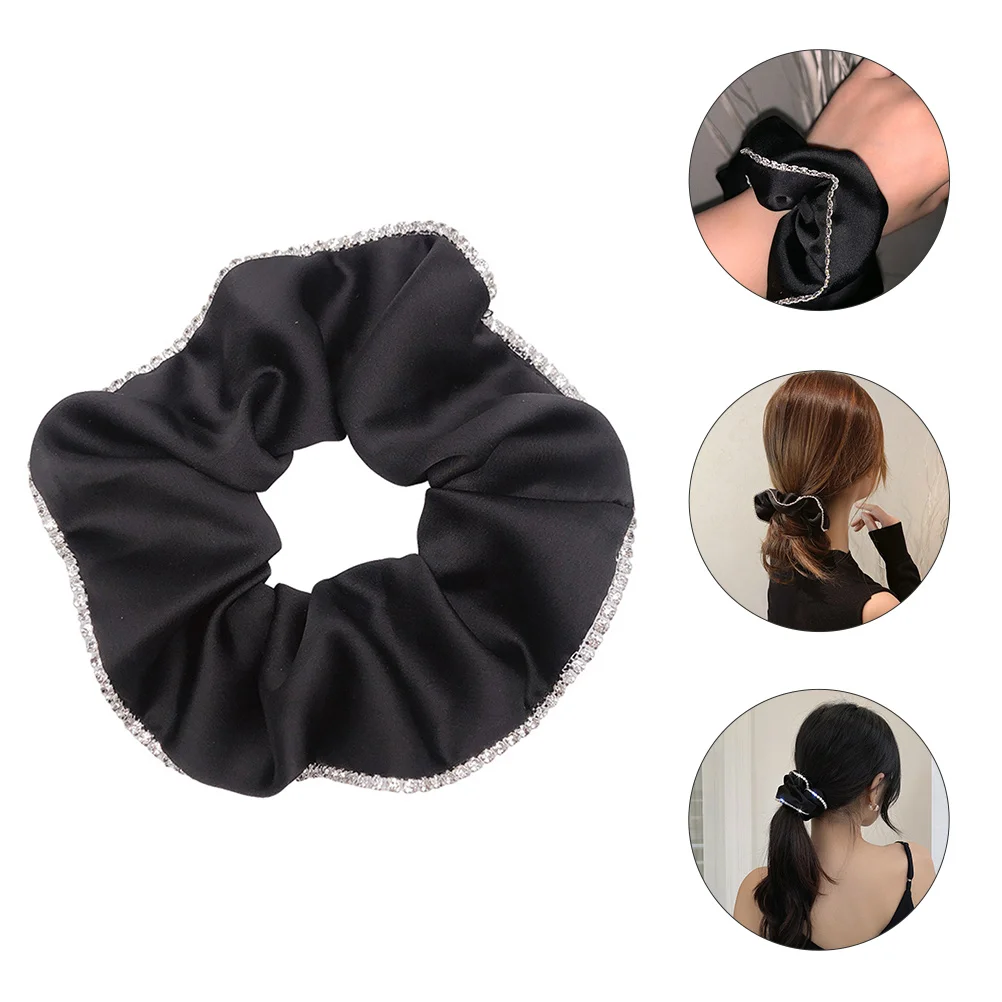

Ponytail Black Hair Band Girl Accessories Women Headdress Fabric Rings Women's Girls