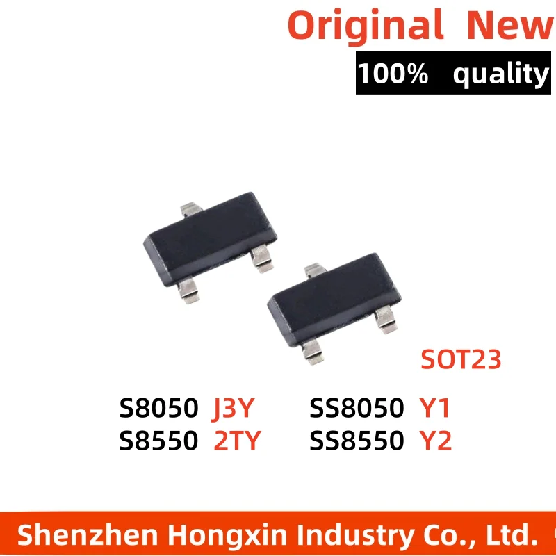 100 pieces of SMD transistor S8050/J3Y SS8050/Y1 S8550/2TY SS8550/Y2 SOT23 NPN transistor