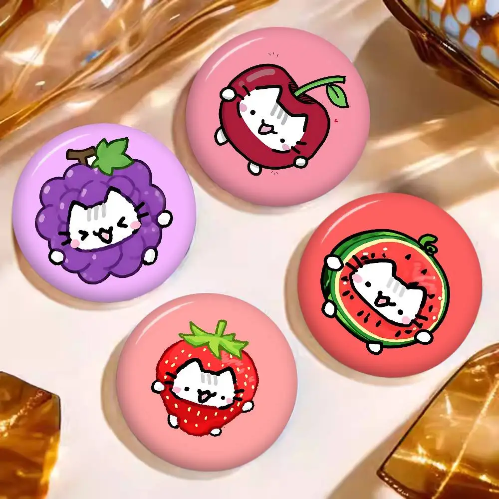 Hot Cute Strawberry Cat Meow Meme Anime Brooches Cute Cartoon  Badge Jacket Jeans Lapel Pin Gift Accessorie