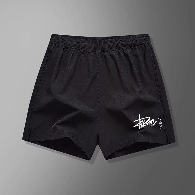 

Black Ice Silk Quick Dry Running Shorts Men's Summer Sporty Loose Fit Four-Inch Pants Teenage Daily Wear Polyester Fiber