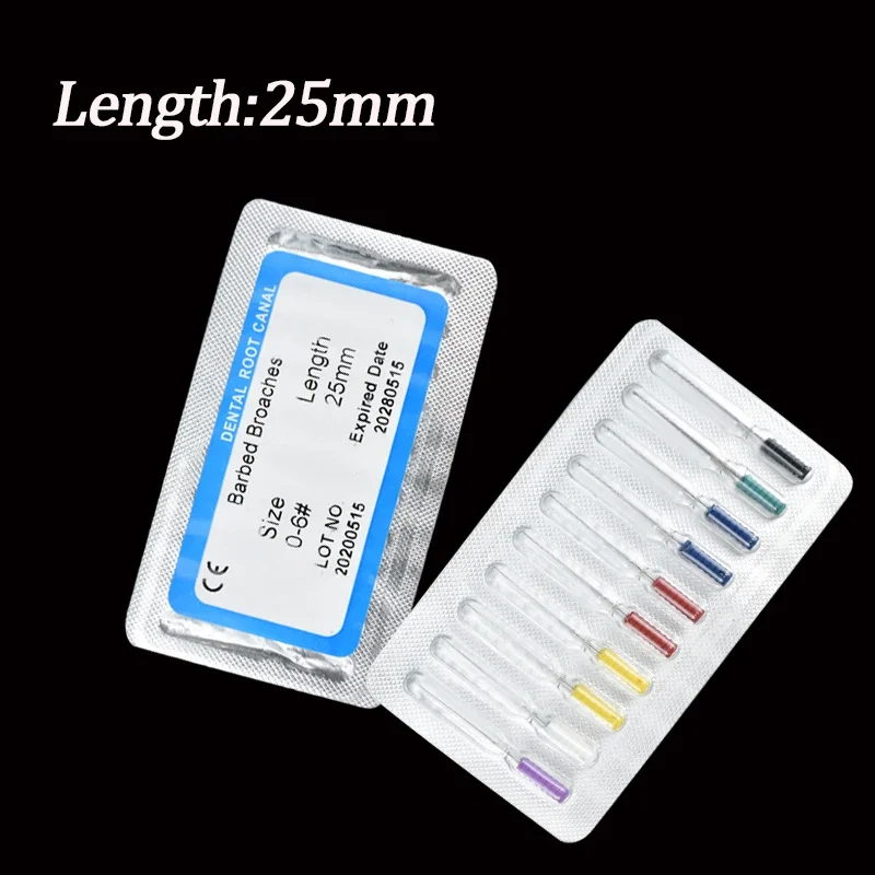 

10Pcs/Pack 21/25mm Barbed Broaches Dental Stainless Steel Root Canal Cleaning Files