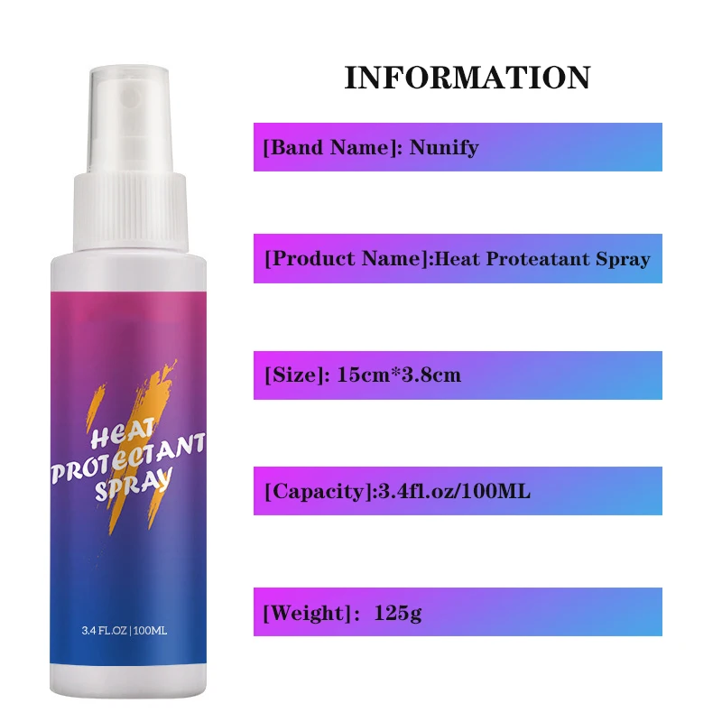 Heat Protectant Spray For Hair Care Anti-frizz Thermal Protection Spray For Perm Curly Hair Shine Quick Dry Heat Protection 1Pcs