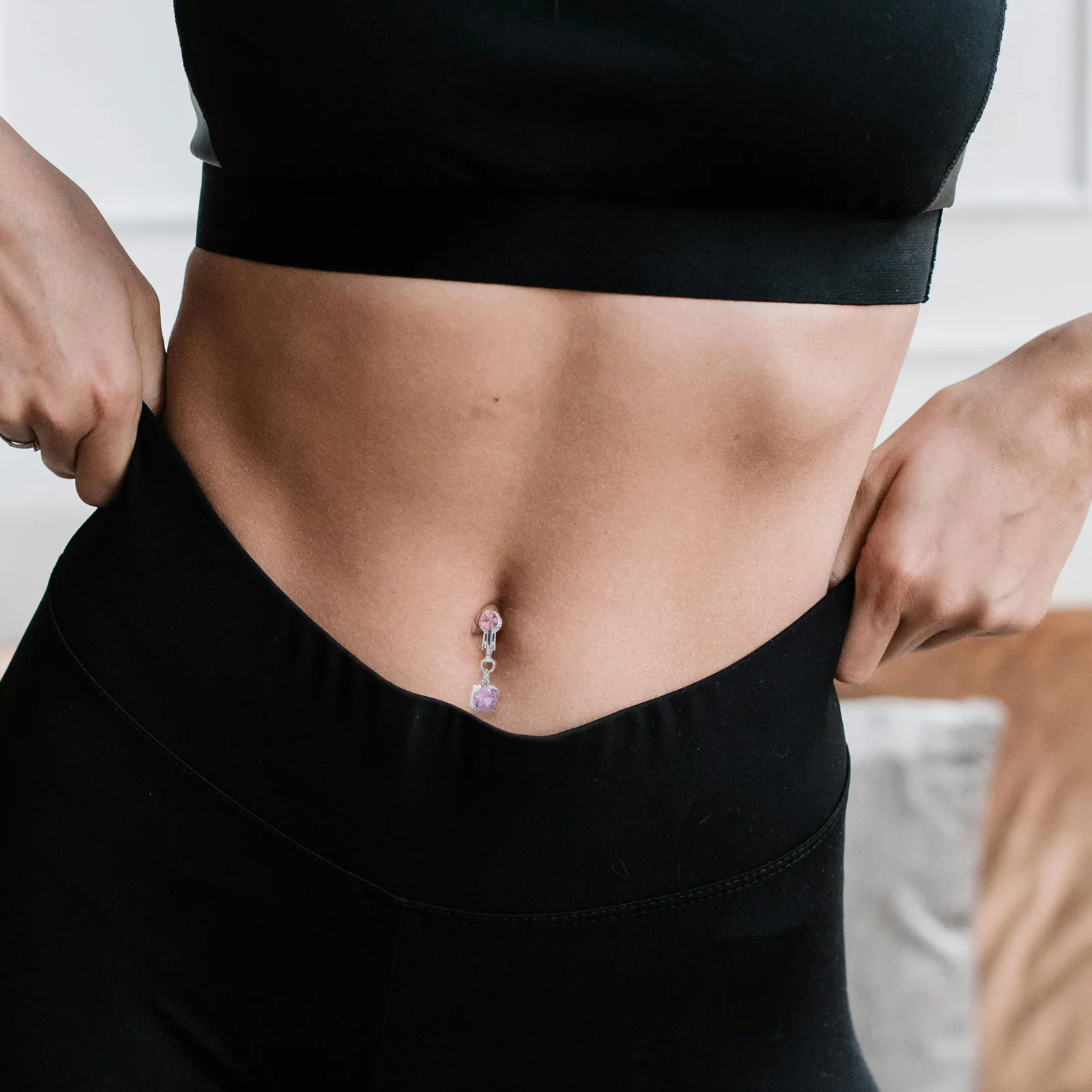 

3Pcs Fake Belly Button Navel Rings Clip on Zircon Heart Pain Free Hypoallergenic Belly Piercing Jewelry