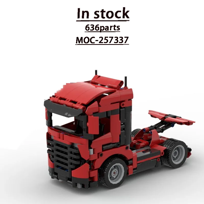 

MOC-257337 Red New Classic Flat-Nose Semi-Truck Building Block Model 636 Parts Boys Children's Birthday Christmas Toy Gift
