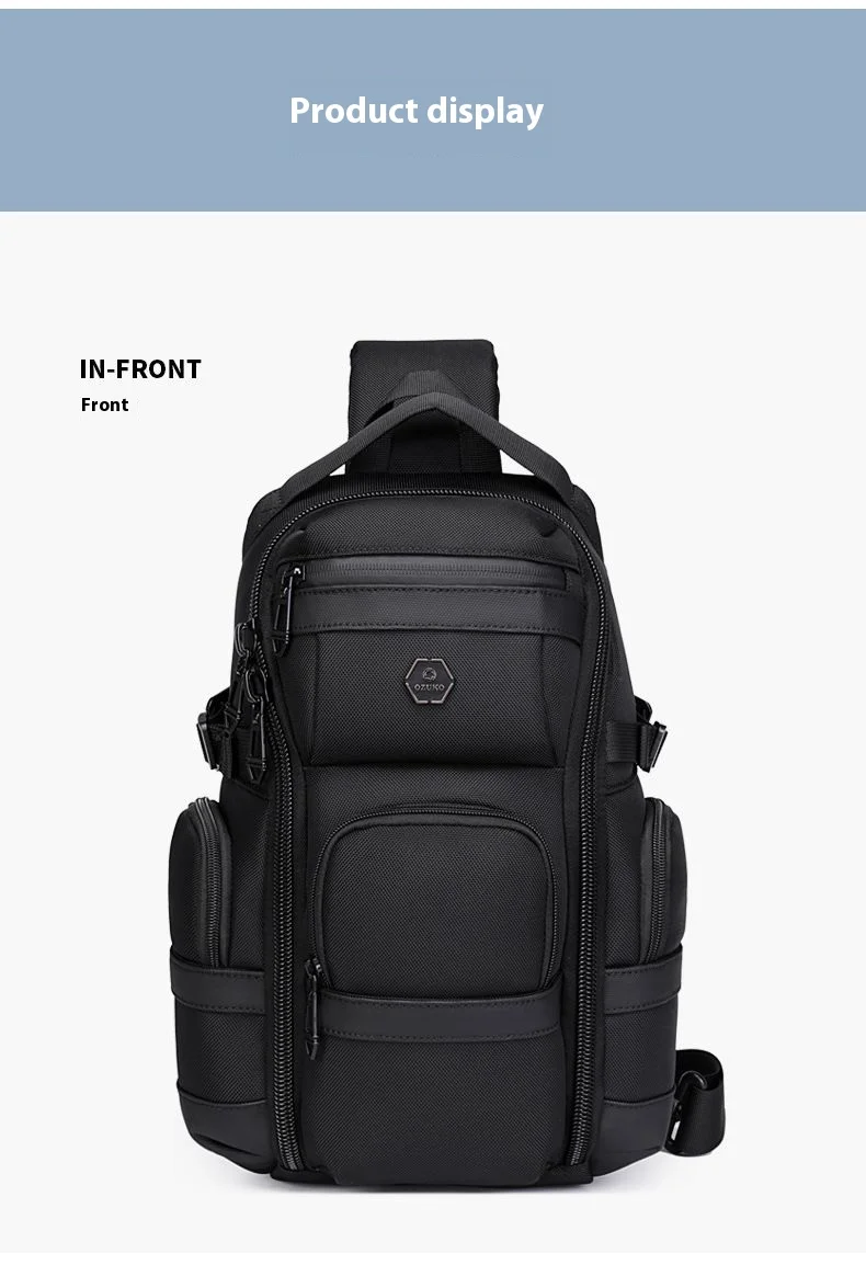 OZUKO Crossbody Bag Large Capacity Shoulder Bags for Male Waterproof Chest Bag Tactical Sling Messenger Bags Men Outdoor Sports