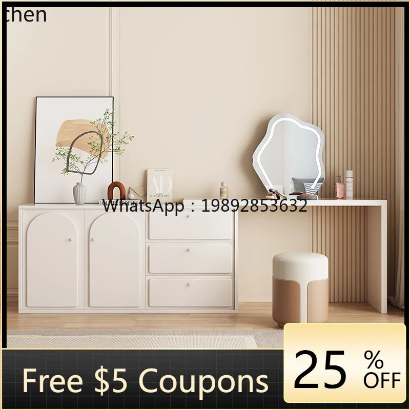 AB  Modern Minimalist Makeup Table Desk Chest of Drawers Integrated Makeup Bedroom Dressing Table