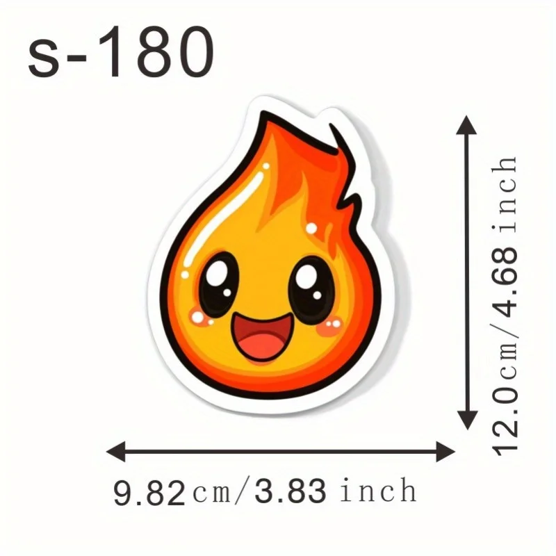 1 قطعة لعوب لطيف الكرتون لهب ملصق حائط من الفينيل-محبي النار هدية ملصق لأجهزة الكمبيوتر المحمولة/حافظات الهاتف/زجاجات المياه/دفاتر الملاحظات