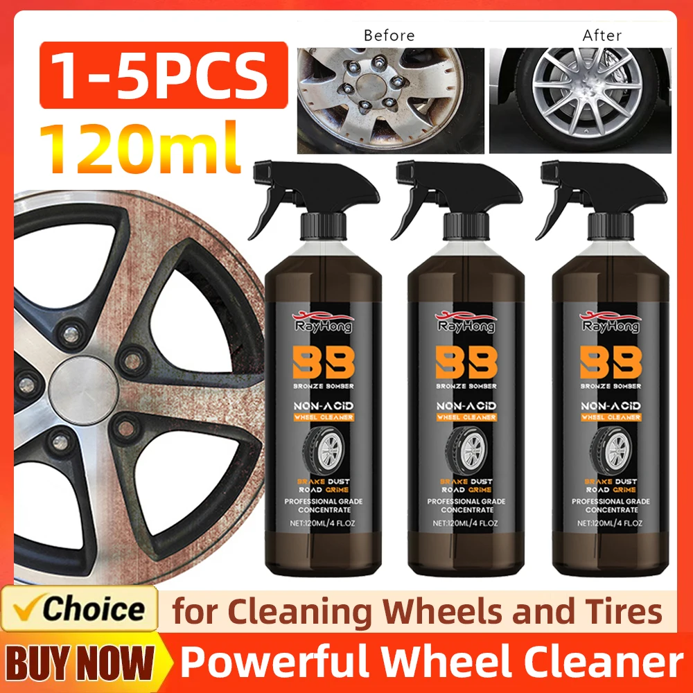 1-5PCS Brake Bomber Cleaner 120ml Car Detailing Brake Dust Remover Powerful Brake Cleaner Spray for Cleaning Wheels Tires