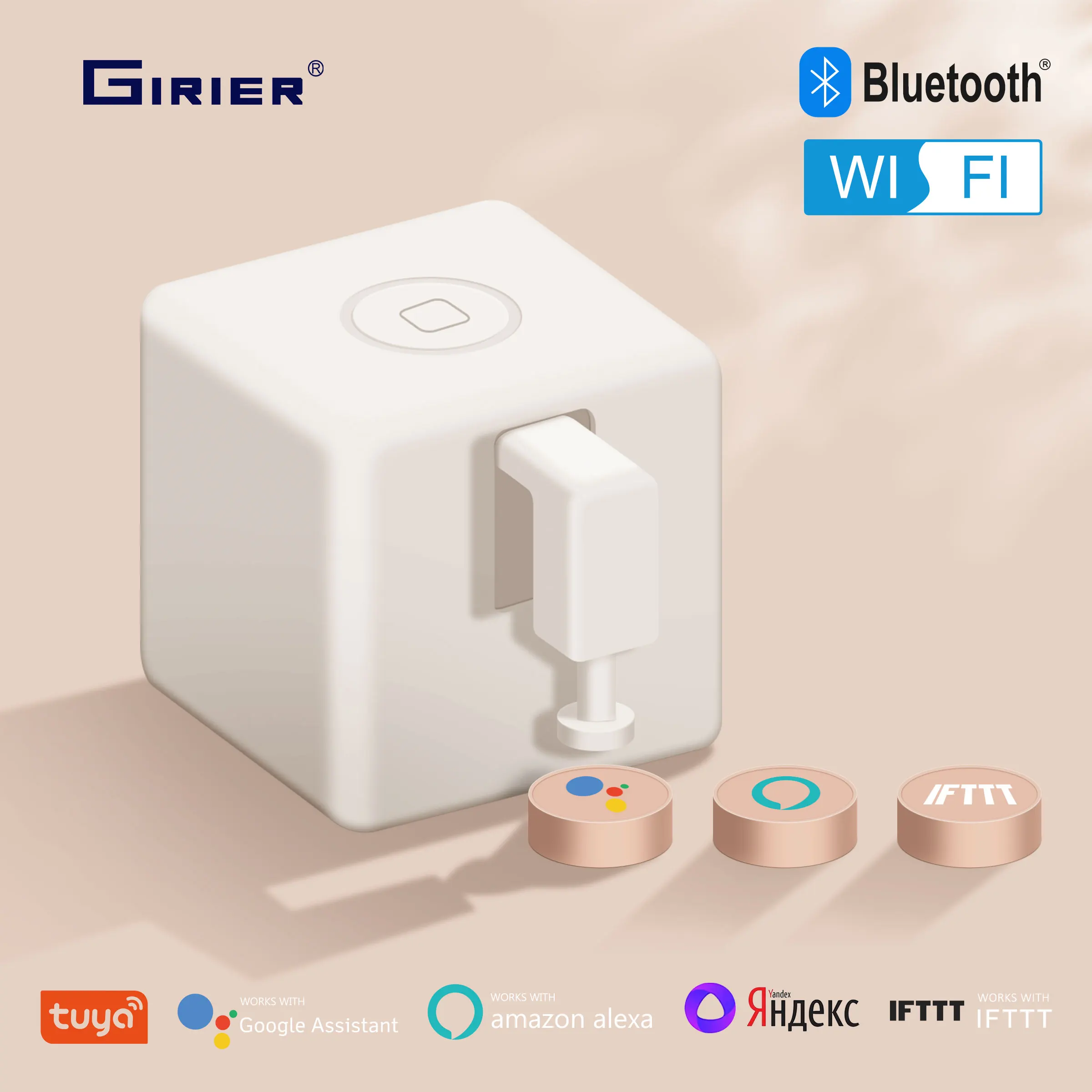 GIRIER Smart Bluetooth Fingerbot Plus Wireless Switch Button Pusher Works Alexa Alice Hey Google Siri Support IFTTT Hub Required