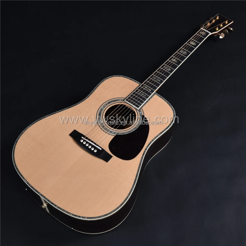 جيتار صوتي من الخشب الصلب بالكامل مقاس 41 بوصة، جيتار كهربائي صوتي، جيتار من الخشب الصلب مصنوع يدويًا،