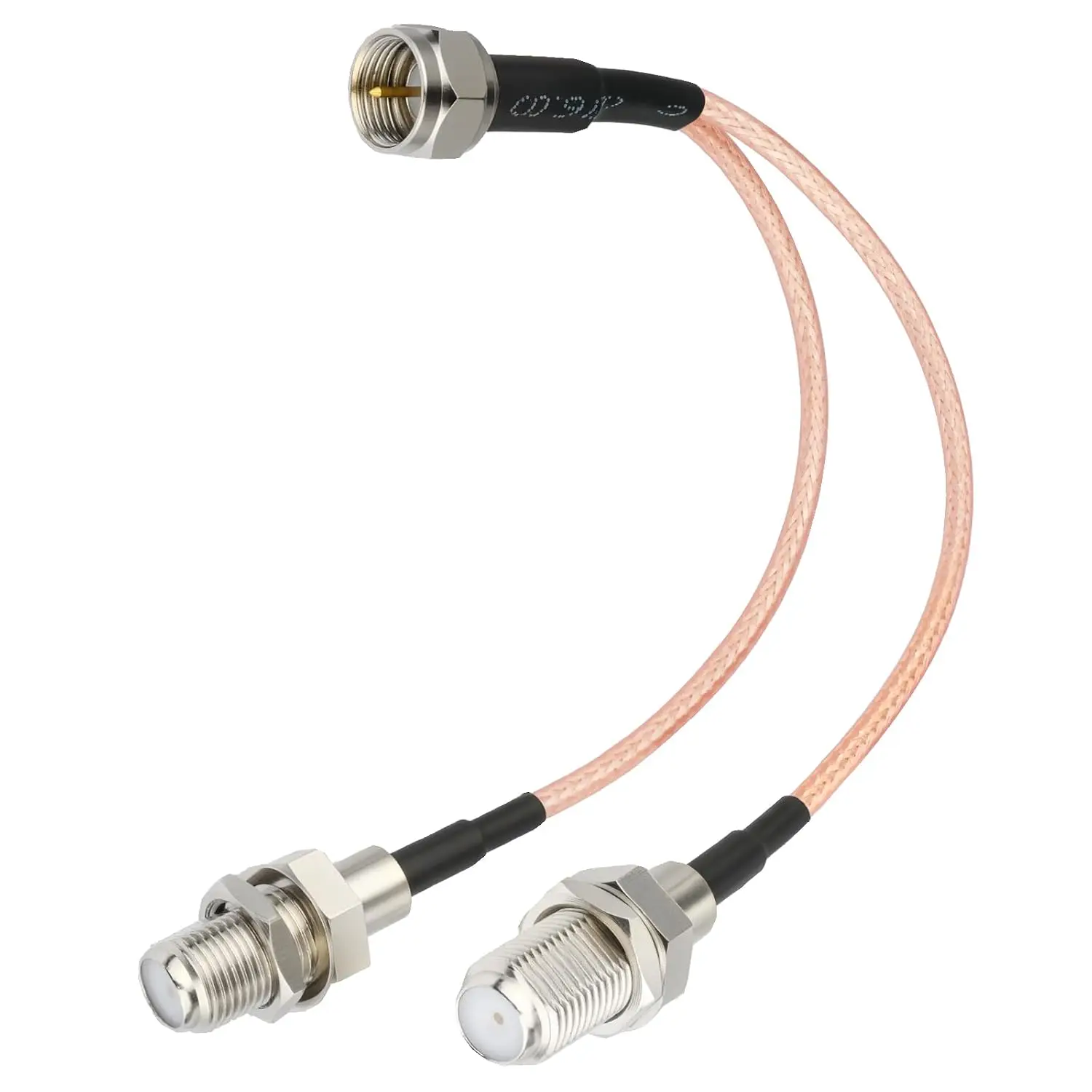 1PCS F Type Splitter Coaxial RF Cable F Male To Dual F Female 75 Ohm RG316 TV Set Top Box CATV Distribution Cord