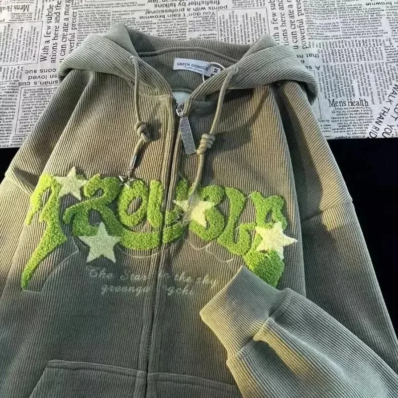 Sudadera con cremallera gótica para hombre y mujer, ropa de calle de algodón, Y2k, suelta, estilo Hip Hop, Retro, informal, americano