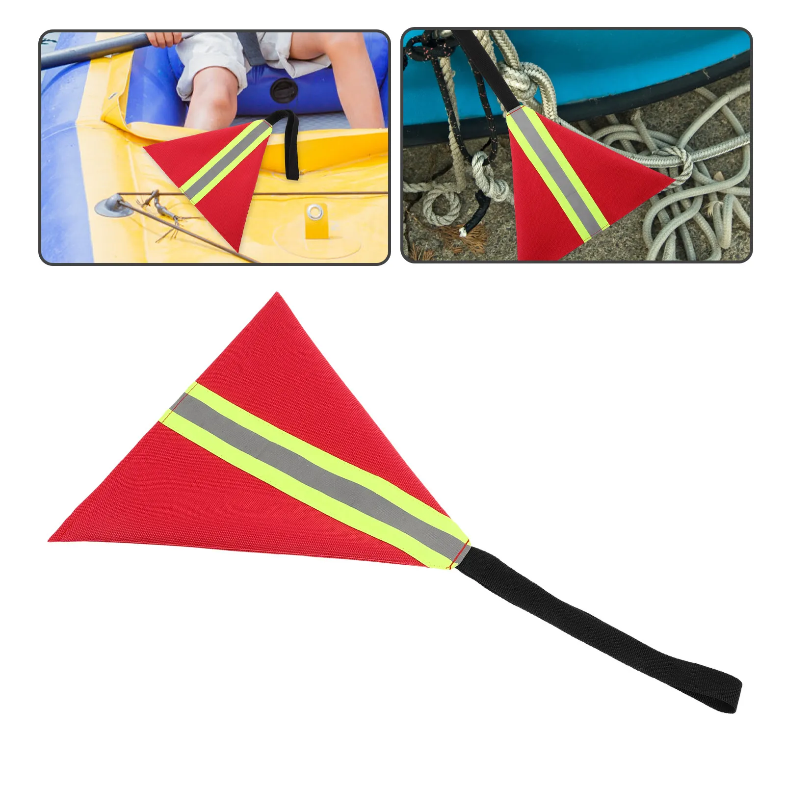 Oxford Cloth Safety Travel Flag Kayak Reflective Strip Warning Canoe Boat Truck Trailer Accessory High Visibility Outdoor Safety