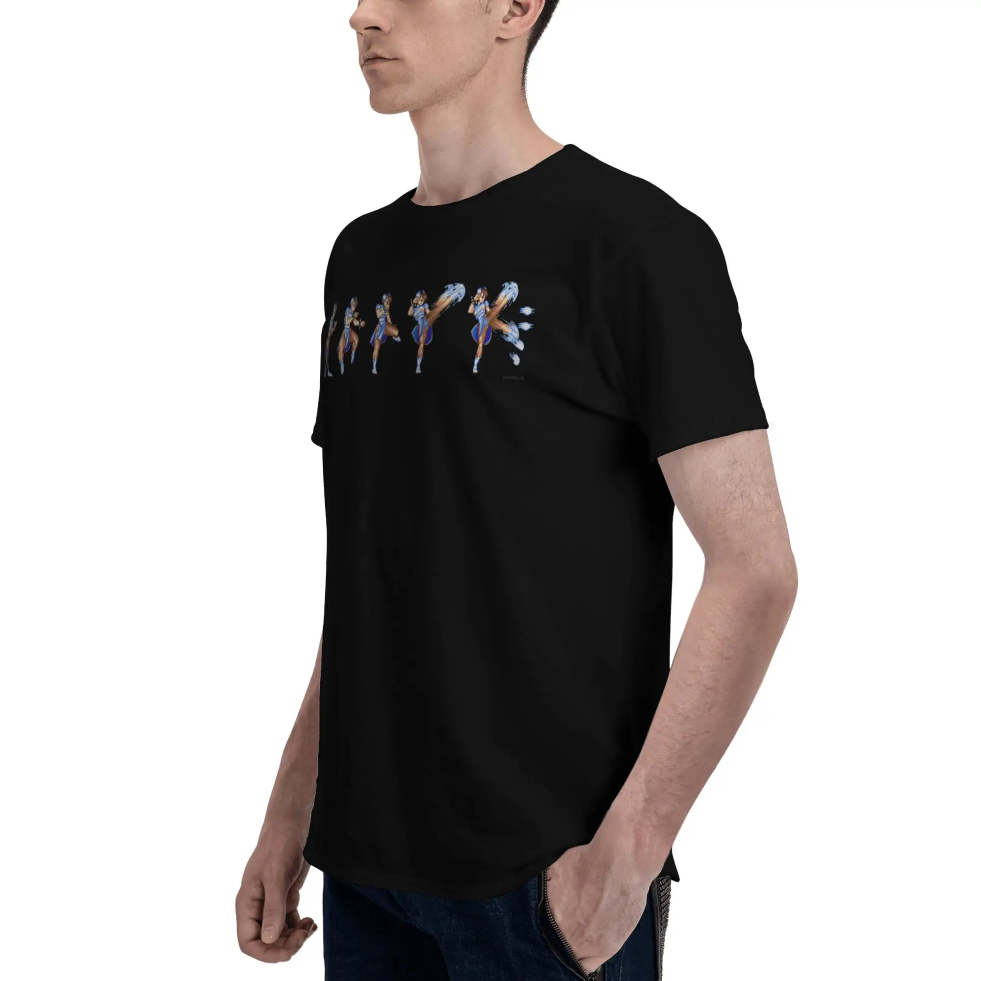 STREET FIGHTER II CHUN LI Neuartiges T-Shirt aus 100 % Baumwolle, Street Fighter T-Shirts für Herren – Detail 5