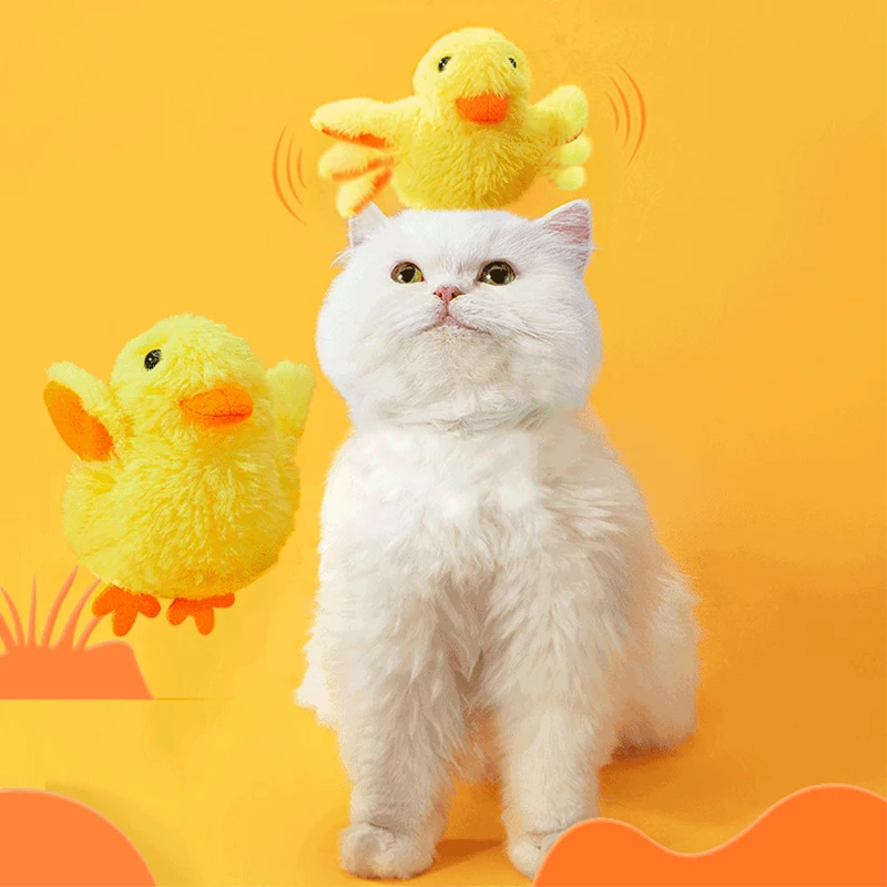 Cute Cat Toy Interactive Pet Toy Electric Vibration Sensing Simulation Bird Fish Penguin Crab Vocal Plush Toy Pet Supply