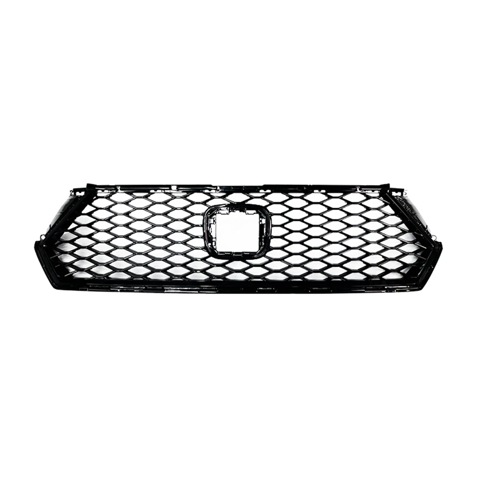 New！ Front Grille Racing Grills Honeycomb Style Gloss Black Car Upper Bumper Hood Radiator Mesh Grid For Honda Accord 2023-2024