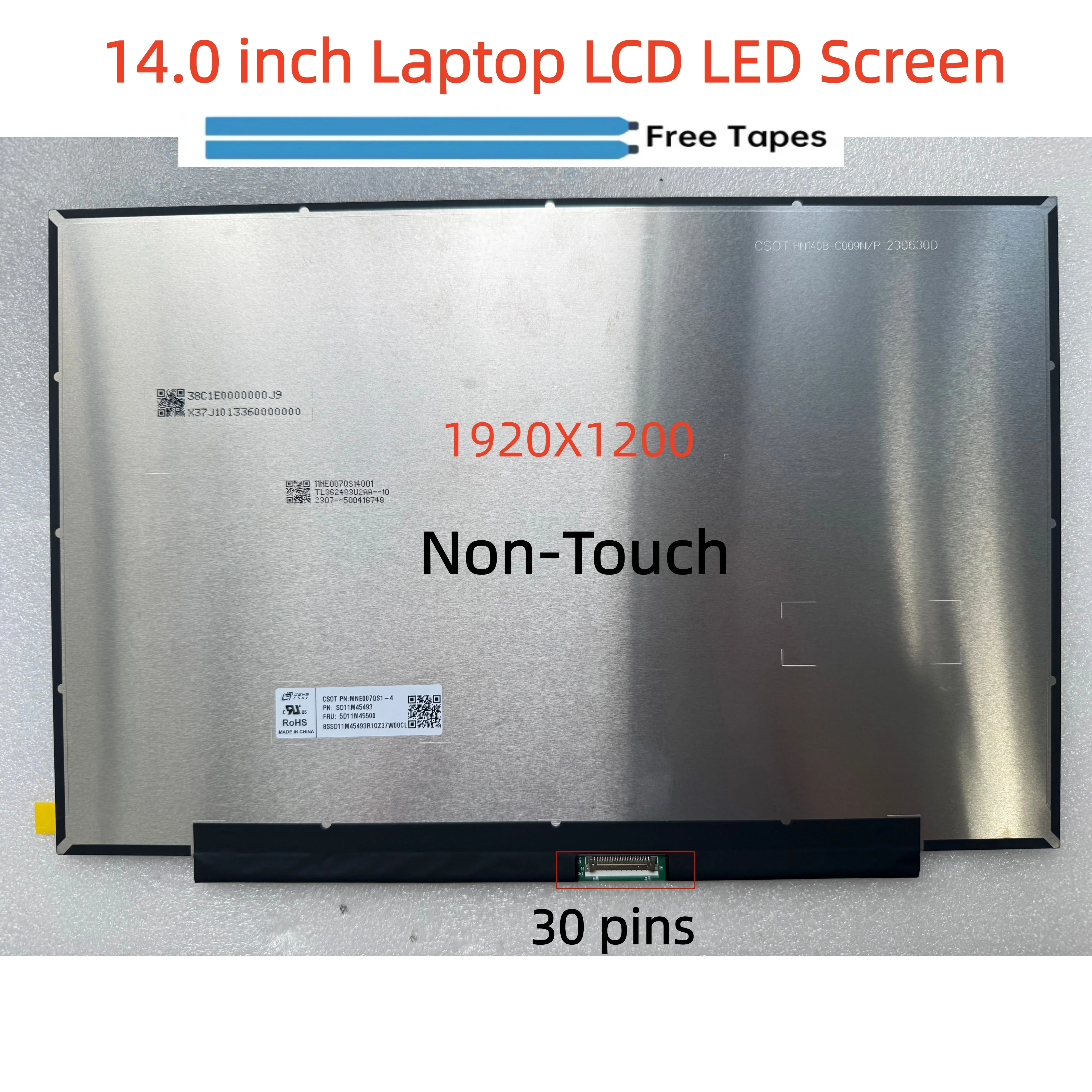 MNE007QS1-4 IPS 1920X1200 Display Panel 30 pins EDP Matrix Replacement Laptop LCD LED Screen 14.0 inch Non-Touch