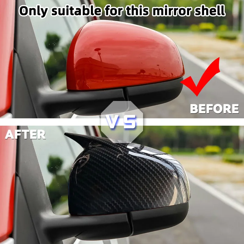 Car Rearview Side Mirror Cover Wing Cap Exterior Door Rear View mirror cover For Mercedes Benz Smart Fortwo W453 2015-2024