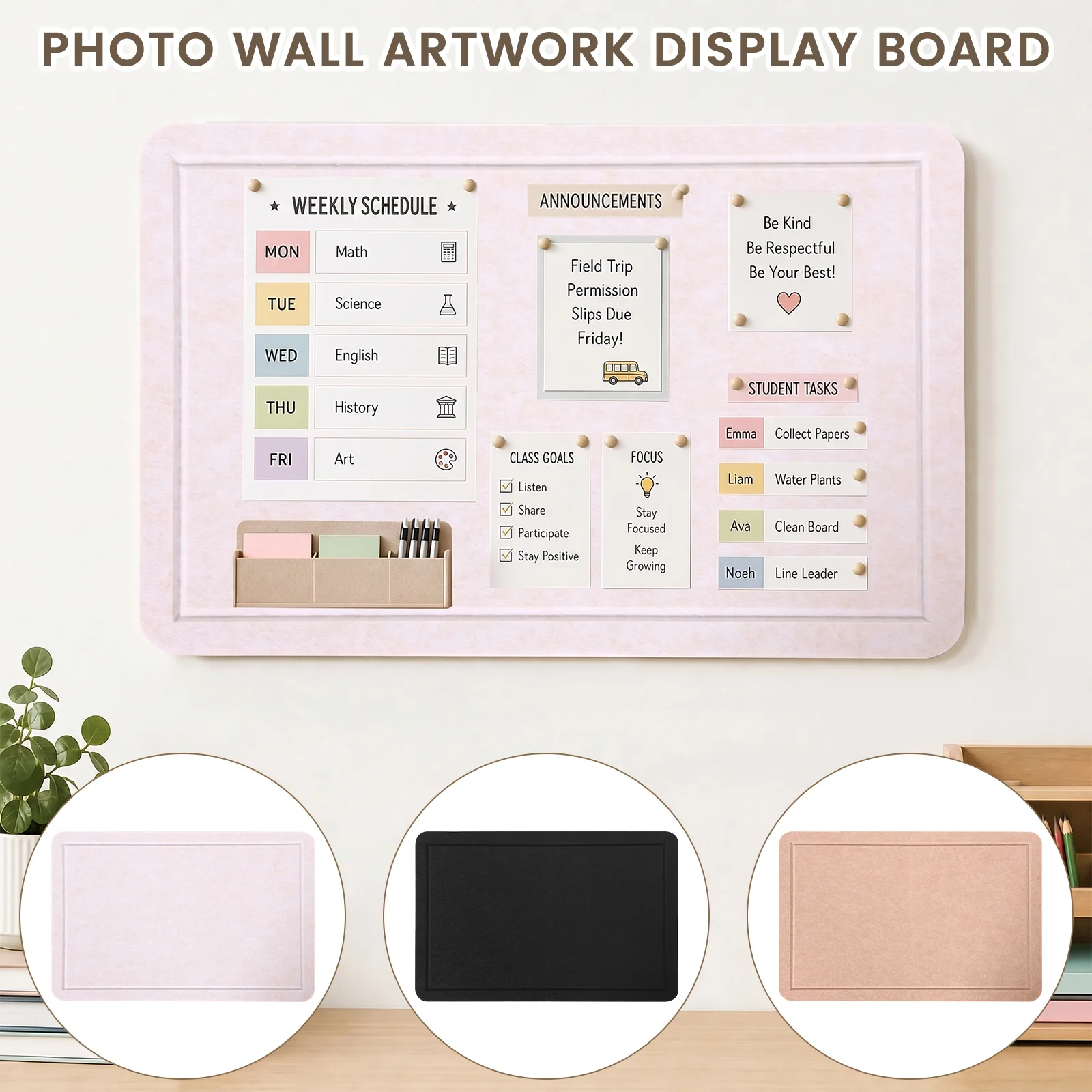 40x60cm Felt Cork Board Self Adhesive Felt Wall Tiles Felt Pushpin Panel Foldable Photo Panel Background Photos Message Display