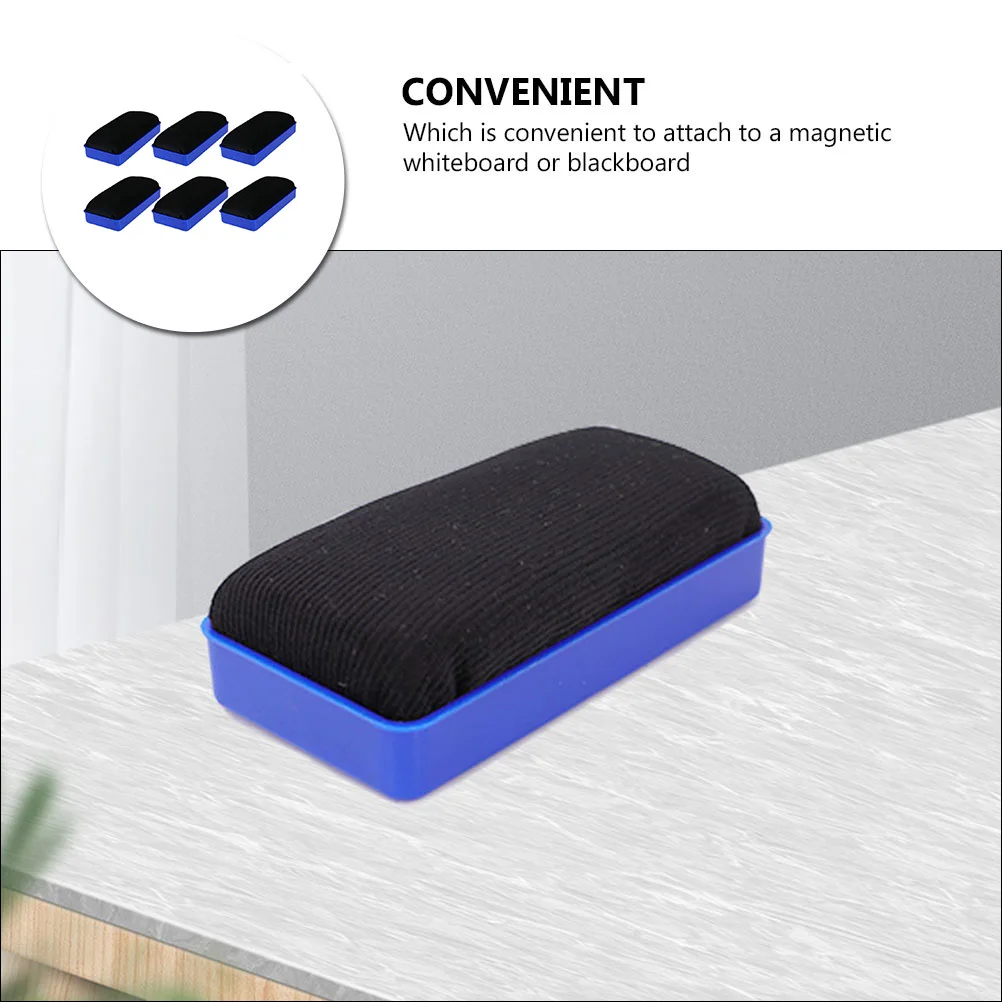 

6Pcs Whiteboard Erasers No Residue Long Lasting Use for Classroom Dormitory Play Centers Office Supply