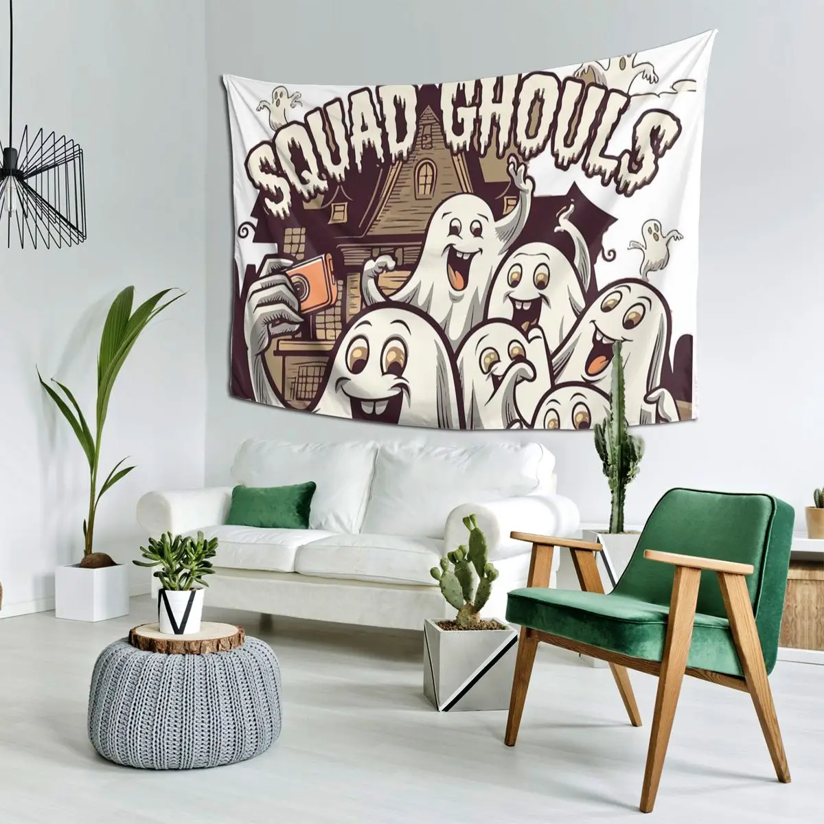 Squad Ghouls Tapestry Hippie Wall Hanging Aesthetic Home Decoration Tapestries for Living Room Bedroom Dorm Room