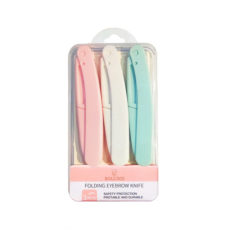 1/3pc Sicuro Pieghevole Ladies Rasoio Sopracciglia Portatile Rasoio Viso Strumenti di Bellezza Resistente Ai Graffi Rasoio Sopracciglia Set di Strumenti di Trucco