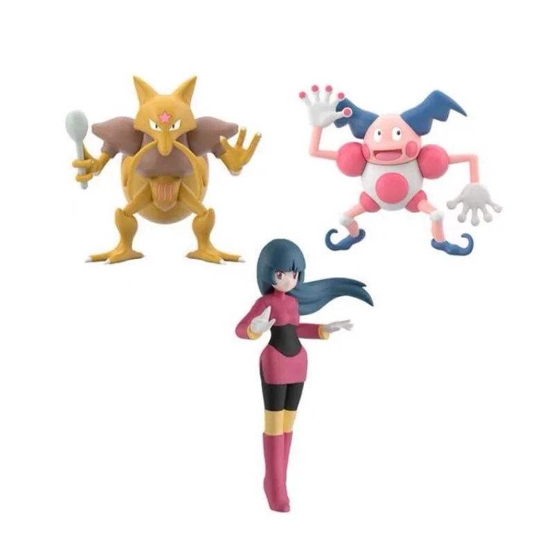 100% Original Bandai Pokemon Scale World Sabrina Kadabra Mr. Mime Natsume Yungerer Barrierd Figures Anime Model Toys Gifts