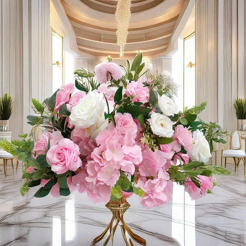 

DIA 80CM Artificial Rose Ball Wedding Decoration Home Table Flower T-table Road Flower Display Window Exhibition Hall Decoration
