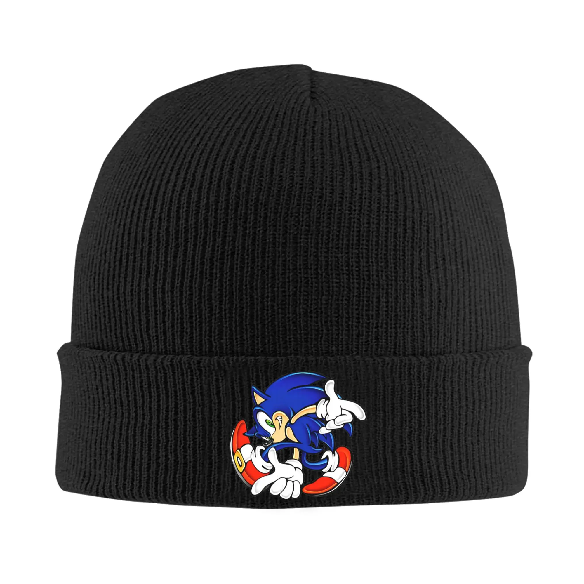 Female Male S-Sonic Retro Game Cartoon Beanie Hats  Casual Knitted Hat Autumn Gym Caps Design Head Wrap Bonnet Hats