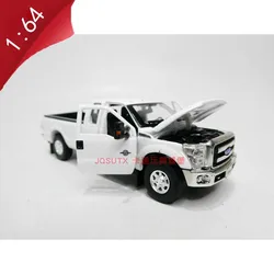 BM Diecast 1:64 2016 F-250 White Alloy Pickup Truck Model Open Door Adult Collection Display Ornament Boy Toy