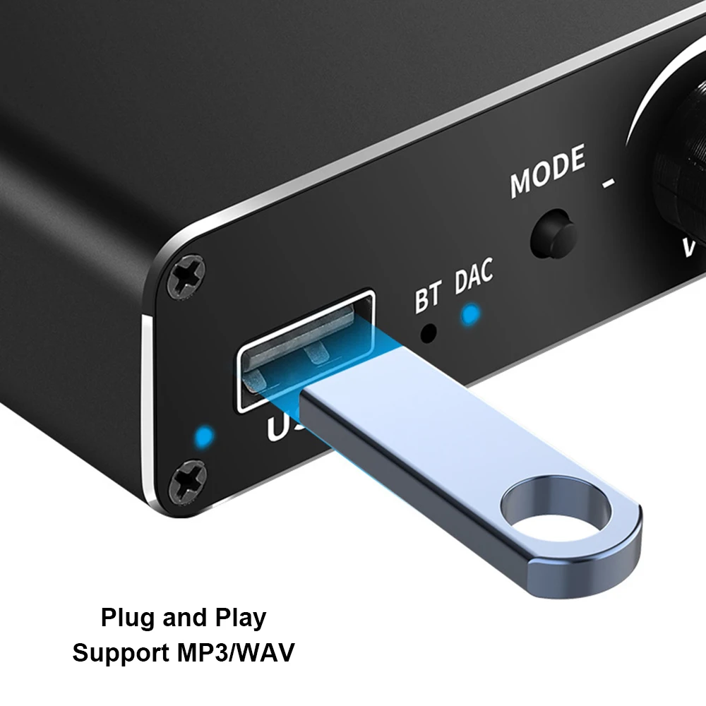 Bluetooth-Compatible 5.0 Wireless Digital To Analog DAC Converter With Headphone Optical Coaxial 3.5mm AUX Support USB  Adapter