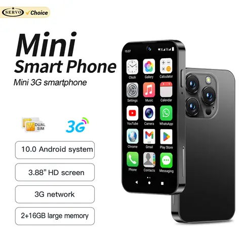 2025 NEW SERVO 19E MAX 미니 스마트폰 3G WCDMA 안드로이드 휴대폰 듀얼심 16GB ROM 3.88인치 디스플레이 2000mAh 소형 스마트폰
