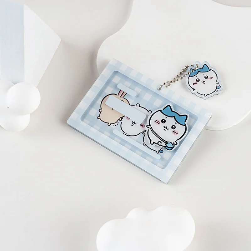 Chiikawa Acrylic Card Holder Kawaii Women Business ID Bank Card Holders Badge Child Bus Card Cover Case with Pendant Gifts image 4