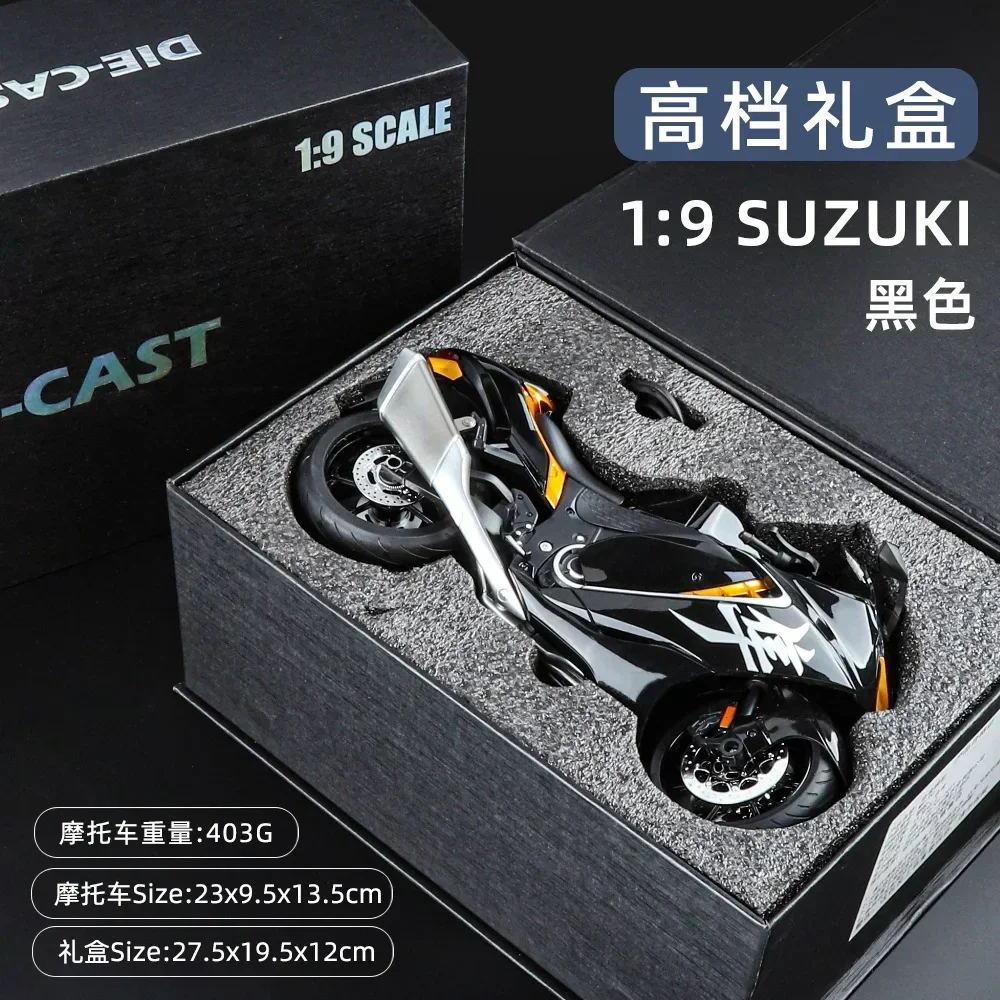 1:9 2022 SUZUKI Hayabusa GSX-100 Alloy Motorcycle Model Diecast Metal Street Sports Motorcycle Model Sound Light Kid Toy Gift