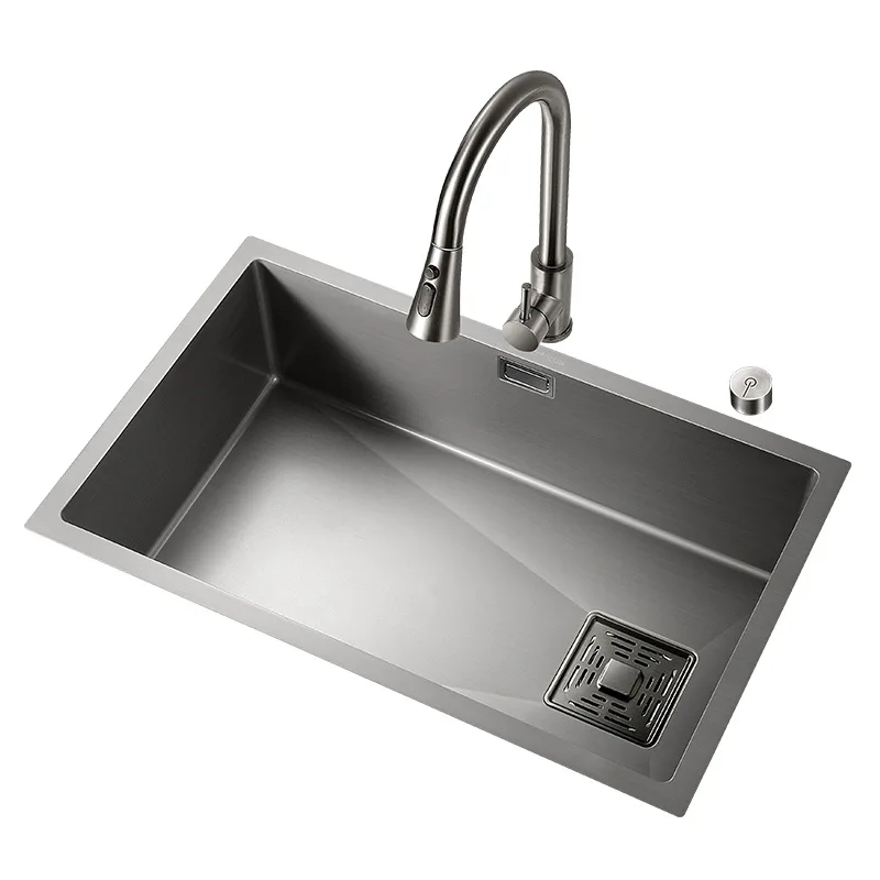 

Кухонная мойка Раковина под столешницей Большая однослотовая нержавеющая сталь 304, утолщенная посудомоечная машина, встроенная