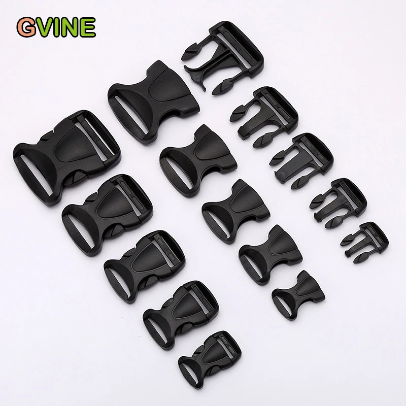 20/25/32/38/50mm Black ABS Plastic Quick Side Release Buckle Backpack Schoolbag Webbing Strap Adjustable Buckles Belt Bag Parts