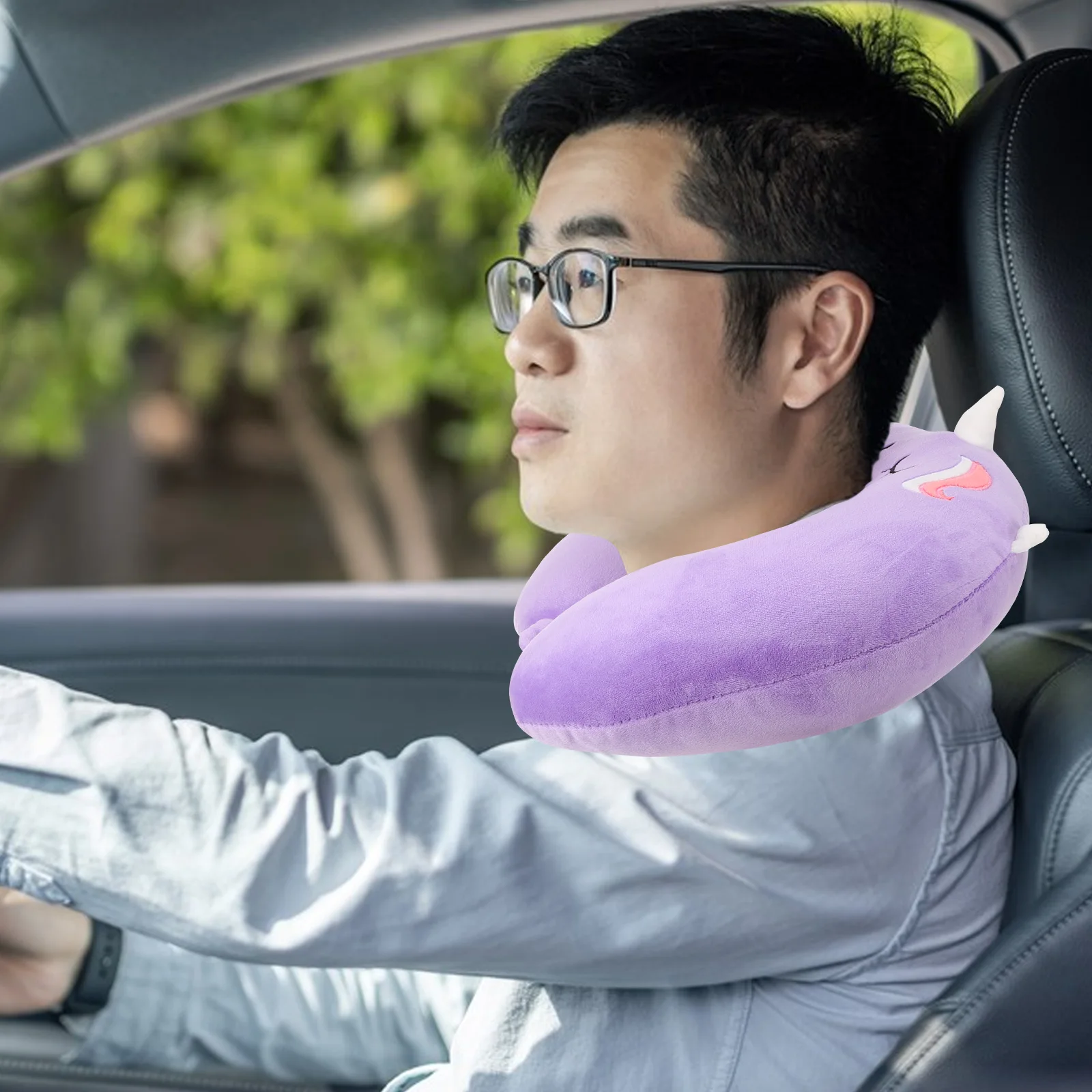 

Unicorn U Neck Pillow Travel Neck Pillow Office Car Airplane Sleeping Grey Memory Foam Cervical Support Pillows