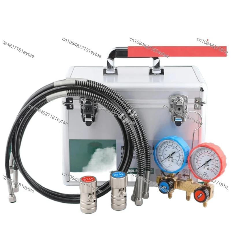 HS-R744 CO2 Refrigerant Pressure Gauge Group, CO2 Fluorination Charging Manifold Gauge For Refrigeration Repair