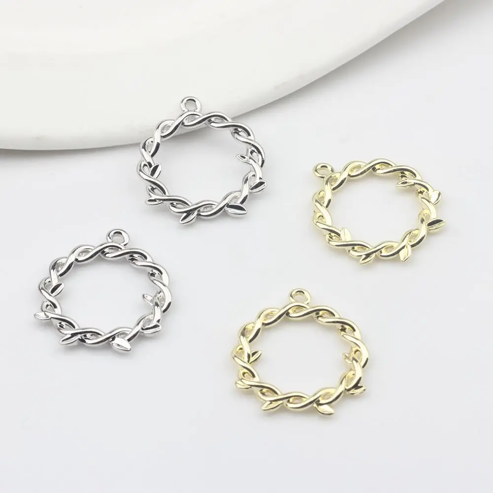 

10PCS Simple Fashion Circle Flowers Shape Handmade DIY Bracelets Earring Pendant Charms for Jewelry Making Supplies Accessories