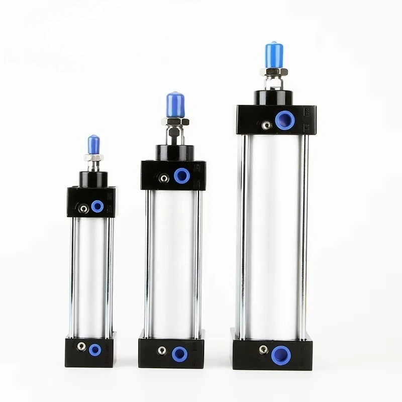 

SC Hole 32/40/50/63/80 Stroke 100/150/200/300/400/500 Pneumatic Piston Actuator Rod Double Action Aluminum Cylinder