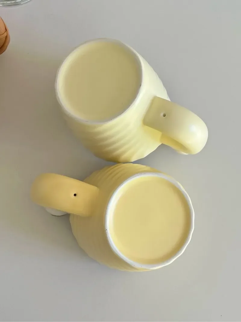 Cute 3D Cup Edge Animal Ceramic Mug Duckling Decoration Spiral Texture Coffee Cup Creative Handmade Festival Gift