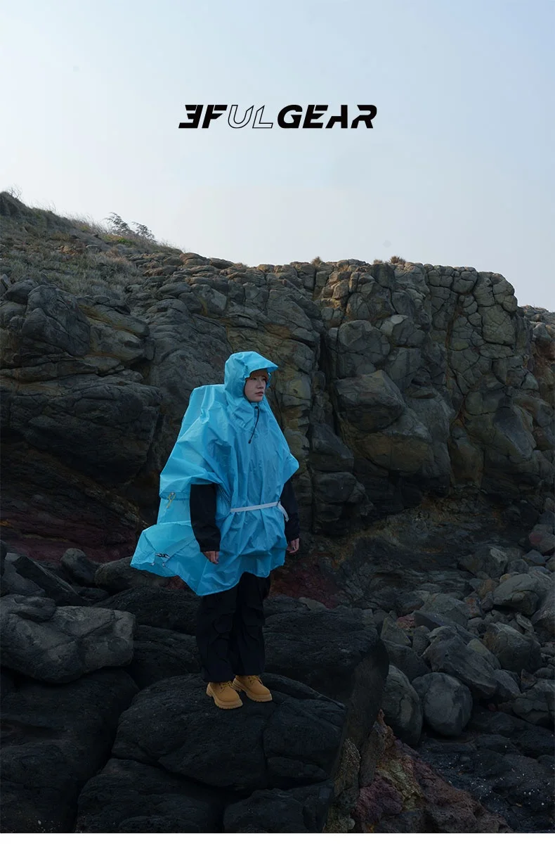 3F UL Gear Poncho Ultraleichter multifunktionaler Regenmantel Outdoor Tragbare 3-in-1-Plane/Fußabdruck Wasserdicht Wandern Rucksackreisen – Detail 18