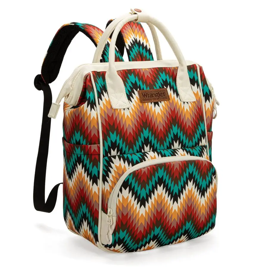 

West Wrangler Aztec Callie Diaper Bag Backpack with Stroller Straps Multifunction Baby Travel Bag WG22119110TN